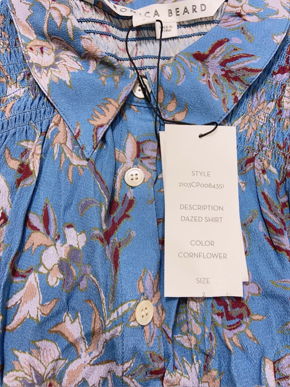NWT Veronica Beard Dazed Floral Shirt - Picture 7 of 7